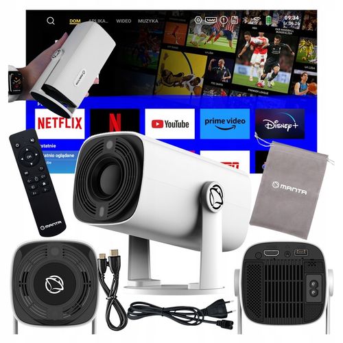PROJEKTOR RZUTNIK PRZENOŚNY SMART MINI Android 12 TV WiFi BT +HDMI +ETUI na Arena.pl