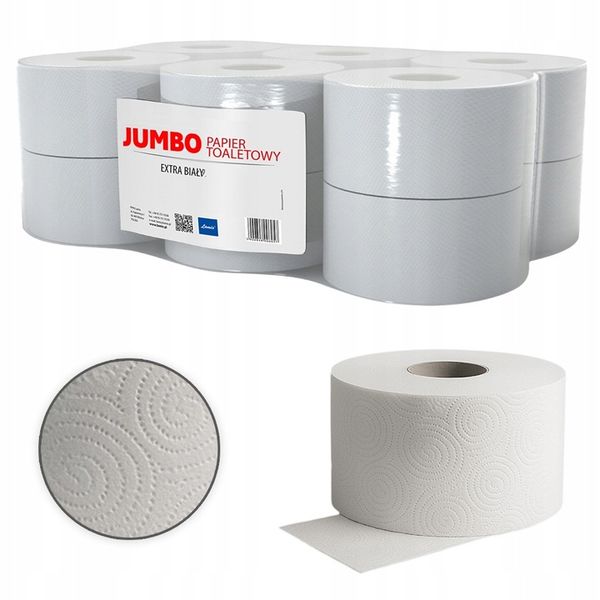 Papier toaletowy Jumbo celuloza MAXI 2W 100 MB 12 rolek zdjęcie 2