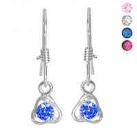 SREBRNE KOLCZYKI Z CYRKONIAMI NA BIGLU PRÓBA SREBRA 925 DOSTĘPNE RÓŻNE KOLORY