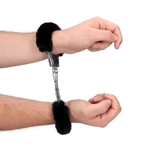 furry metal hand cuffs   black na Arena.pl