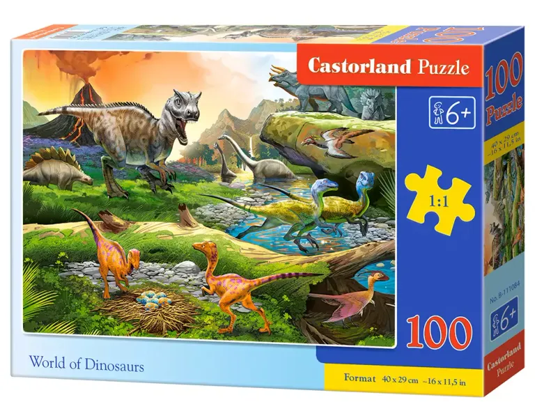 Puzzle 100 elementów. Świat dinozaurów zdjęcie 1
