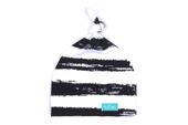 Titot Black Stripes czapka niemowlęca z supełkiem newborn 34-36