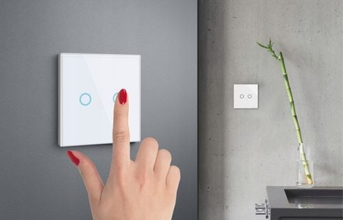 WŁĄCZNIK WYŁĄCZNIK ŚWIATŁA SZKLANY DOTYKOWY PODWÓJNY BIAŁY SZKŁO BIAŁE na Arena.pl