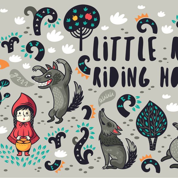 Fototapeta Ścienna Dla Dzieci Bajka Czerwony KAPTUREK Wilk 368cm x 254cm zdjęcie 2