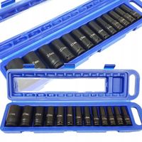 NASADKI UDAROWE DŁUGIE DO KÓŁ KLUCZE NASADOWE 1/2'' ZESTAW 10-32mm