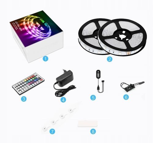 ZESTAW LED 15M RGB5050 Bluetooth MUZYKA Unpack YT na Arena.pl