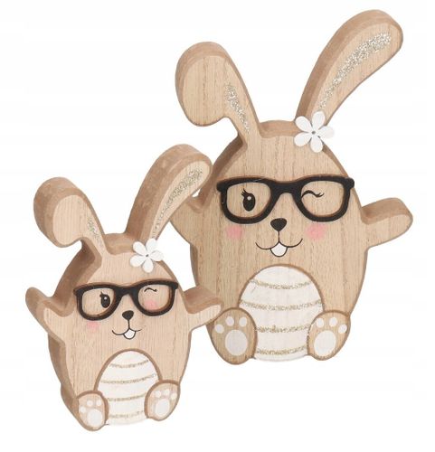 ZAJĄC ZAJĄCZEK WIELKANOCNY DREWNIANY FIGURKA 16 CM na Arena.pl