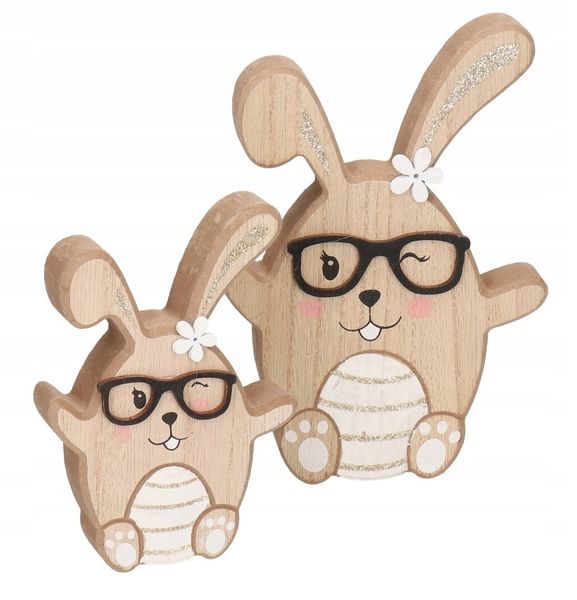 ZAJĄC ZAJĄCZEK WIELKANOCNY DREWNIANY FIGURKA 16 CM zdjęcie 3