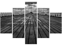 70 100CM OBRAZ 5 ELEM SOPOT MOLO DRUK PŁÓTNO