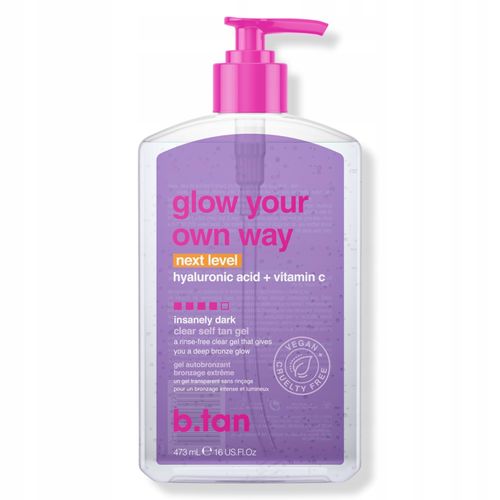 b.tan Glow Your Own Way Next Level Przezroczysty żel samoopalający 437ml na Arena.pl