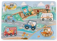 PUZZLE DŹWIĘKOWE POJAZDY Z UCHWYTAMI
