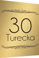 Tabliczka Tablica ADRESOWA nierdzewna dibomd 30x20 NUMER NA DOM złota