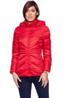DAMSKA KURTKA ZIMOWA WRANGLER SHORT PUFFER SALSA RED W4124V5WN S