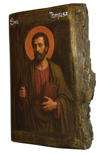 Ikona Święty Tomasz patron architektów cieśli geodetów kamieniarzy stolarzy na Arena.pl