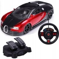 SAMOCHÓD ZDALNIE STEROWANY Pilot + Kierownica Sensoryczna Pedały Światła