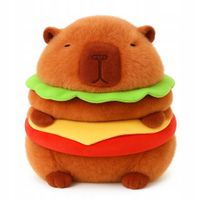 KAPIBARA MASKOTKA PLUSZ CAPIBARA BURGER PLUSZ MIĘKKA ZABAWKA PREZENT 30CM