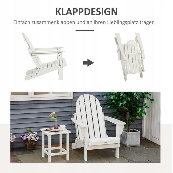 Adirondack-Gartenstuhl Weiß zdjęcie 9