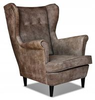 Fotel Uszak podpalany brąz BIURO PORADNIA relax