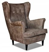 Fotel Uszak podpalany brąz BIURO PORADNIA relax