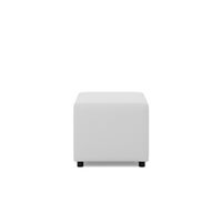 Mała pufa, CAPERO, ekoskóra, 51x51x40 cm, biały | TYLETEGOTU