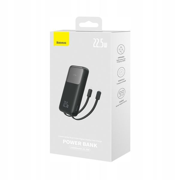 BASEUS SZYBKI POWER BANK 10000mAh 22,5W POWERBANK Z KABLAMI USB-C LIGHTNING zdjęcie 10