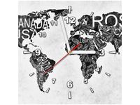 30X30CM ZEGAR MAPA ŚWIATA OBRAZ DREWNO