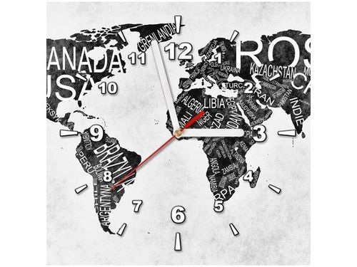 30X30CM ZEGAR MAPA ŚWIATA OBRAZ DREWNO na Arena.pl