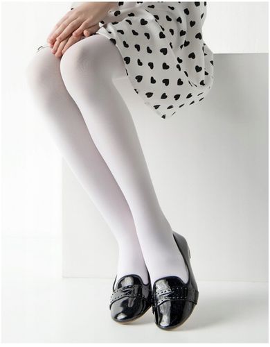 Rajstopy Dziewczęce Grubsze 40DEN Białe Microfibra na Komunię MORAJ 116-122 na Arena.pl