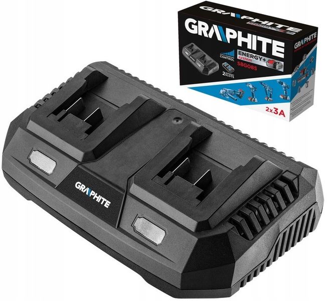GRAPHITE ŁADOWARKA PODWÓJNA DO AKUMULATORÓW BATERII ENEGRY+ GRAPHITE zdjęcie 1