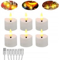 6 sztuk świeczek typu tealight LED do ponownego ładowania, z pilotem