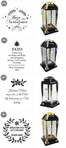 Znicz personalizowany świąteczny elegancka latarenka z grawerem na Arena.pl