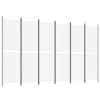 Parawan 6-panelowy, biały, 300 x 180 cm, tkanina