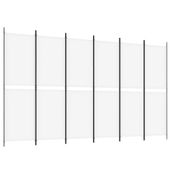 Parawan 6-panelowy, biały, 300 x 180 cm, tkanina