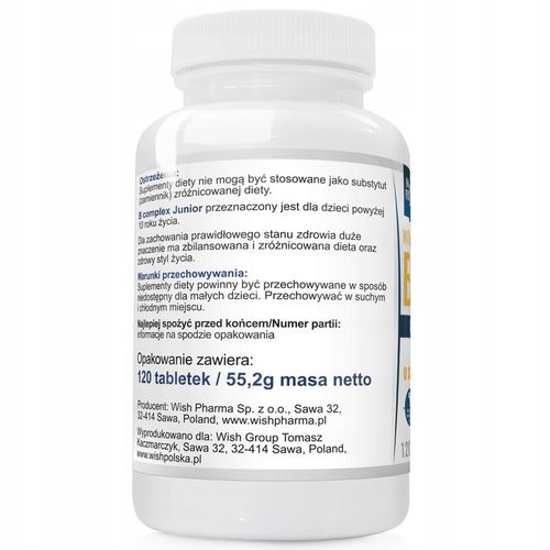 WITAMINA B Complex 50 JUNIOR DO SSANIA DLA DZIECI na Arena.pl