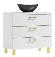 Szafka łazienkowa ROMA 60 biały/GOLD z umywalką Eliza C