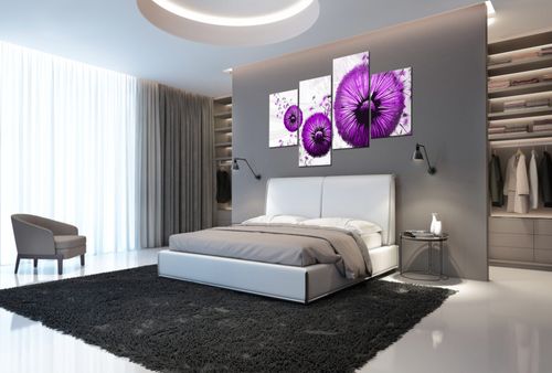 Obraz Płótno 120X70 Fioletowe Dmuchawce na Arena.pl