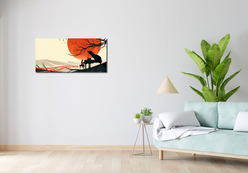 Obraz 90x40cm Pianistka zdjęcie 2