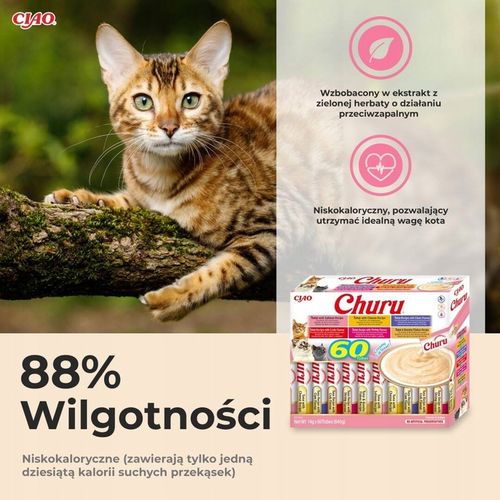 Inaba Cat Churu 60x14g (840g) Kremowy Przysmak Dla Kota Mix Z Tuńczykiem na Arena.pl