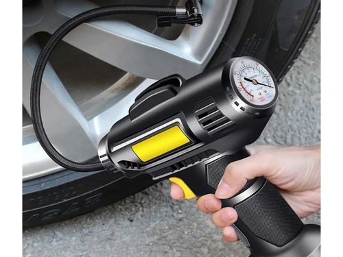 KOMPRESOR SAMOCHODOWY PISTOLET DO POMPOWANIA KÓŁ POMPKA 12V 120W 10 BAR LED na Arena.pl