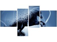 100 55CM OBRAZ 4 ELEM NIEBIESKI KOŃ GMENTARYZACJA JAKUB BANAŚ PŁÓTNO DRUK