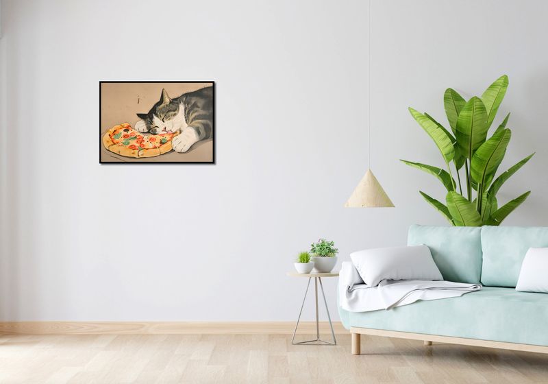 Plakat 70x50cm Pizza Dla Kota zdjęcie 4