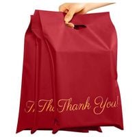 FOLIOPAKI KURIERSKIE CZERWONE Z RĄCZKĄ 310x420+70 50szt THANK YOU