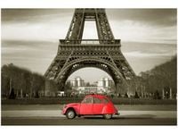 OBRAZ CZERWONY CITROEN 2CV WIEŻĄ EIFFLA