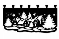 M10 Zazdrostka kuchenna firana ŚWIĄTECZNY KRAJOBRAZ Boże Narodzenie 90x50