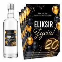Naklejki na butelki Wódkę urodzinową na urodziny 18 20 30 40 50 60 70 -8szt