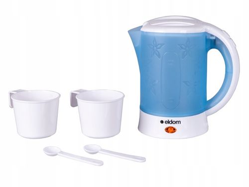 Czajnik elektryczny turystyczny 650W Eldom 0,6L mały podróżny plus 2 kubki na Arena.pl