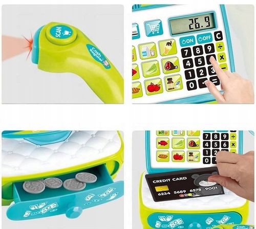 KASA FISKALNA SKLEPOWA Z DOTYKOWYM PANELEM KOSZYK DO ZABAWY DLA DZIECI na Arena.pl