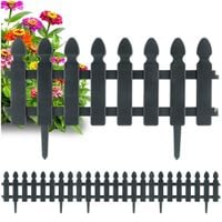 4x Płotek Ogrodowy Szary Border Palisada Obrzeże Trawnika Grządki 196 cm