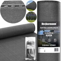 Siatka Heckermann cieniująca 1,2 m x 25 m szara powlekana PCV