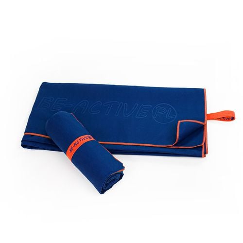 Ręcznik Szybkoschnący Z Mikrofibry 180X100Cm Granatowo-Pomarańczowy na Arena.pl